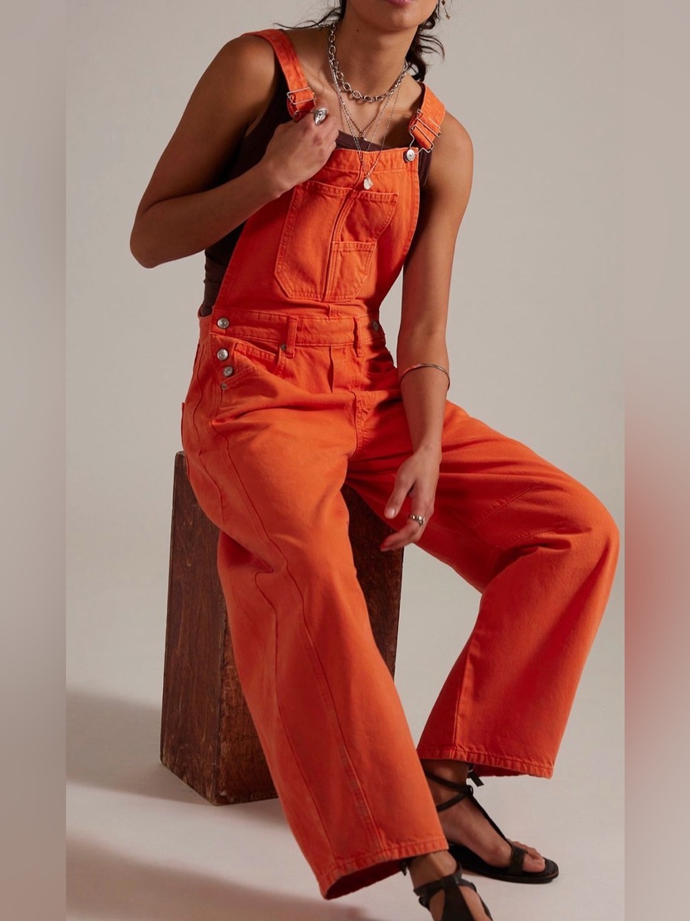 Free People We the Free Good Luck Barrel Overalls - Picture 5 of 16